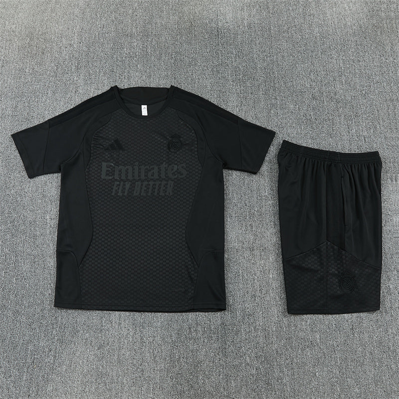 26-27 Season Real Madrid Full-Black Color Football Training Suit