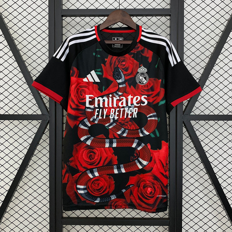 25-26 REAL MADRID Black and Red Rose special jersey tm