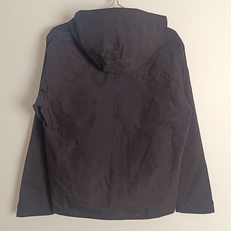 Real Madrid Black Hooded Rain Jacket