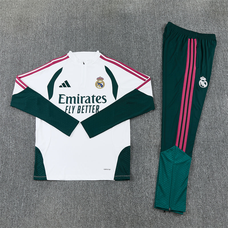 26-27 Season Real Madrid White-Green Color Football Sweater Set