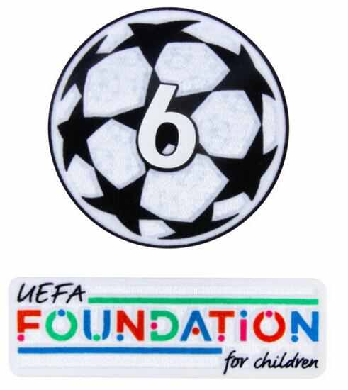 26-27 UCL Starball 6 Times Winner + UEFA Foundation Patch Set