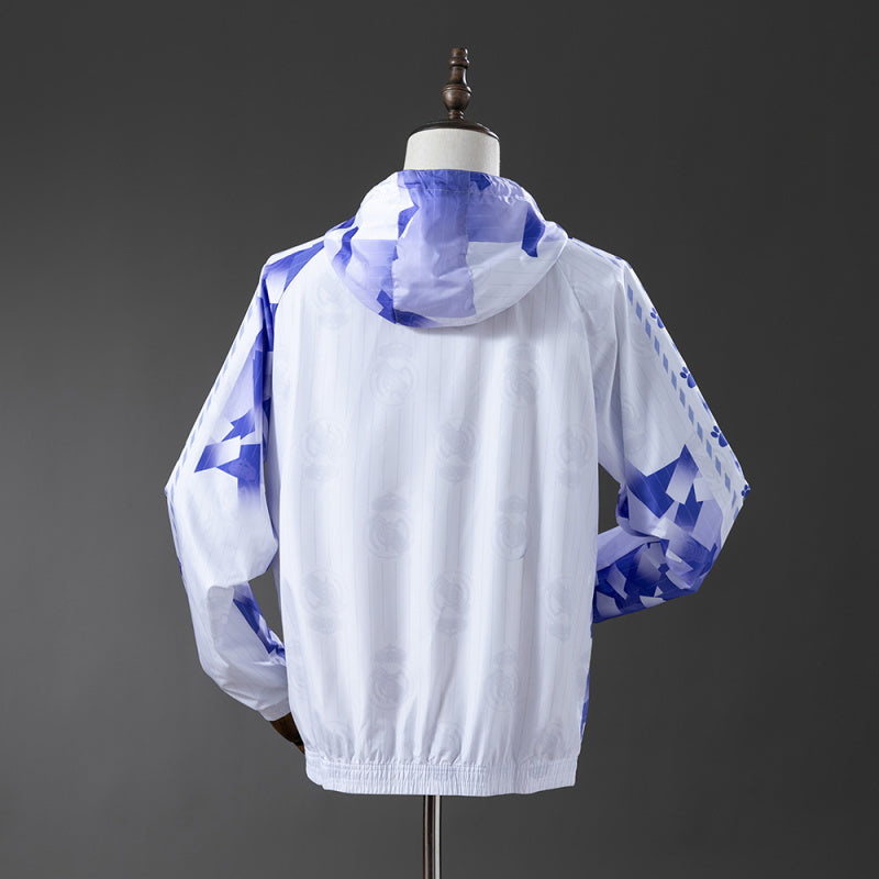 Real Madrid Kelme Retro White & Blue Windbreaker