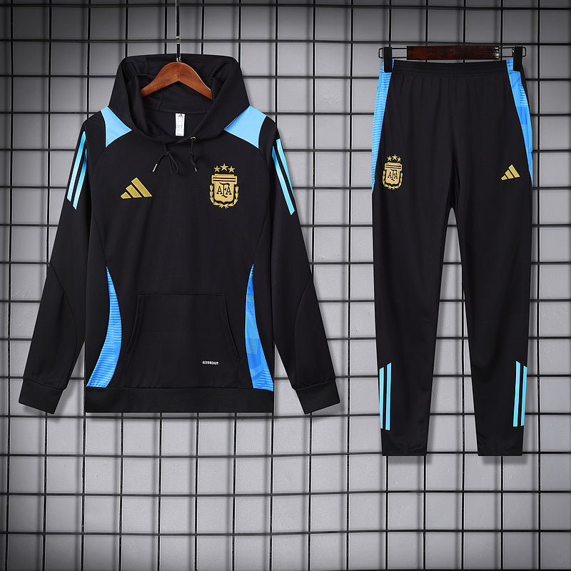 24-25 Argentina black hoodie suit