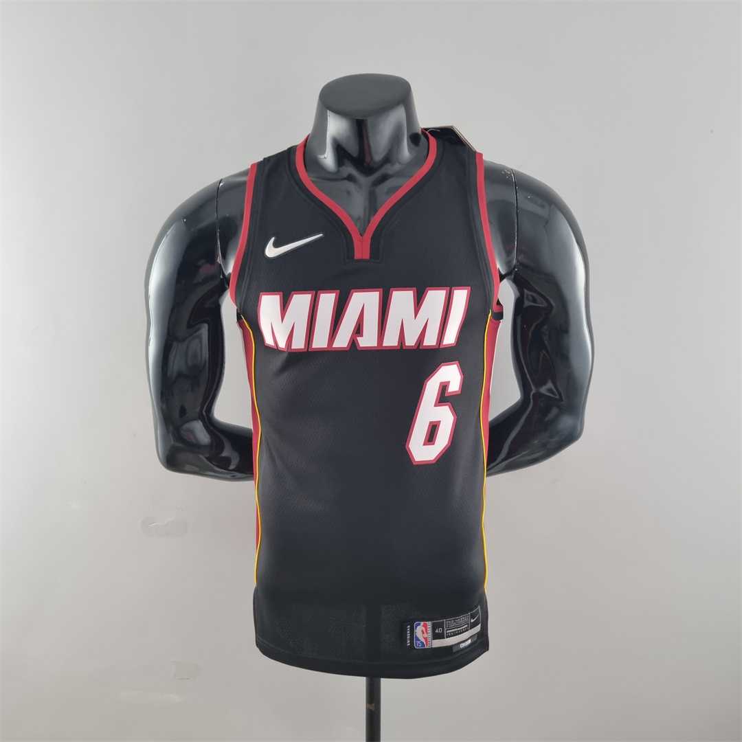 75th Anniversary Miami Heat JAMES #6 black NBA Jersey