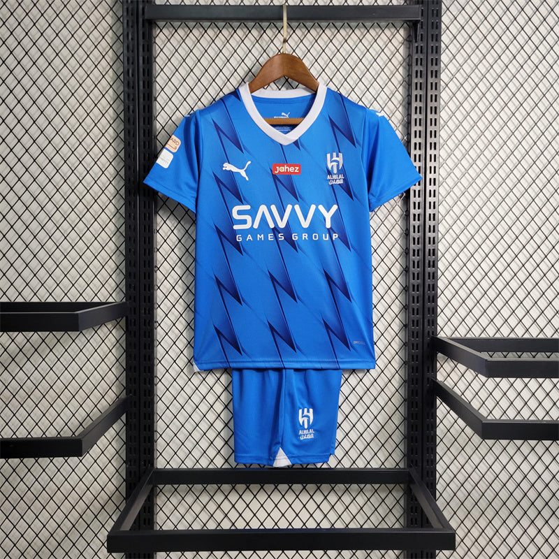 23-24 Al Hilal Home kids Size 16-28 Soccer Jerseys tm