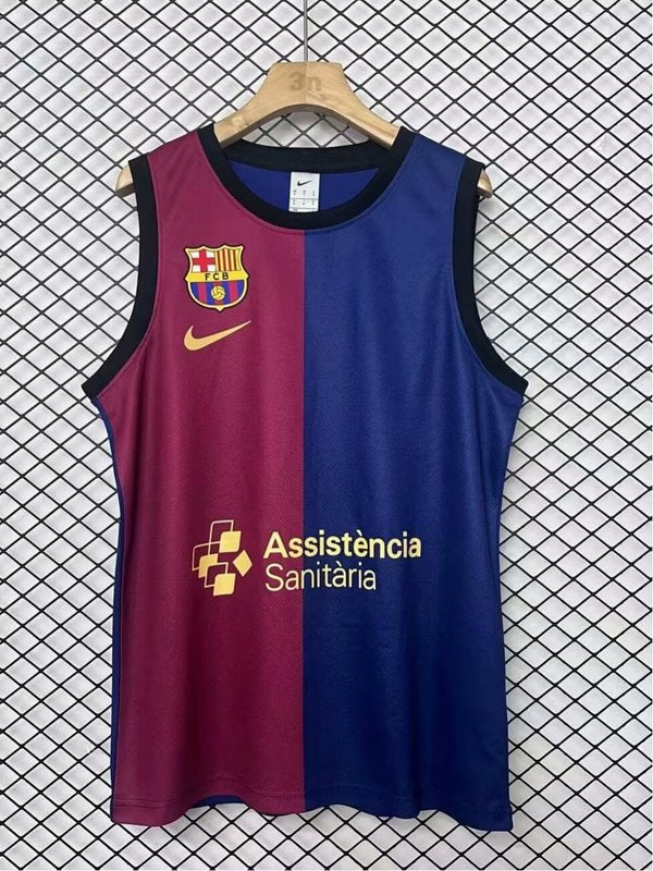24-25 BARCELONA Blue and Red Basketball Jersey