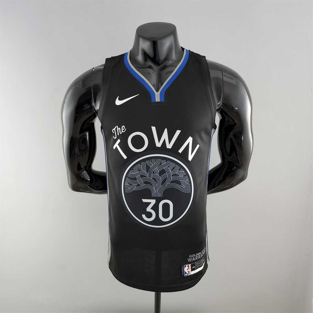 2020 Curry#30 Warriors City Edition Black and Grey NBA Jersey