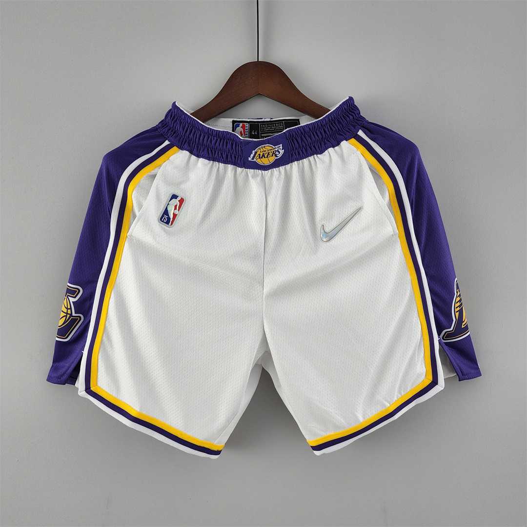 75th anniversary Los Angeles Lakers white NBA shorts