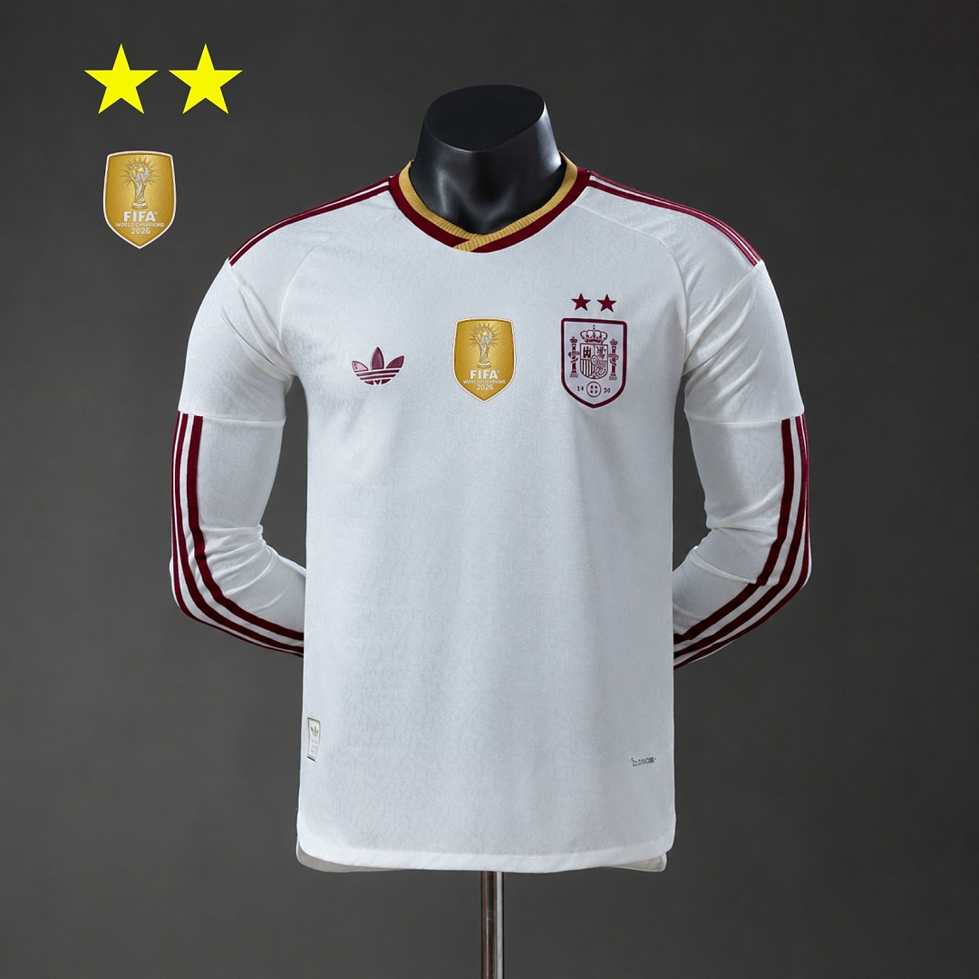 Spain 2026 Away 2-Star Champion Edition Long sleeves Jersey