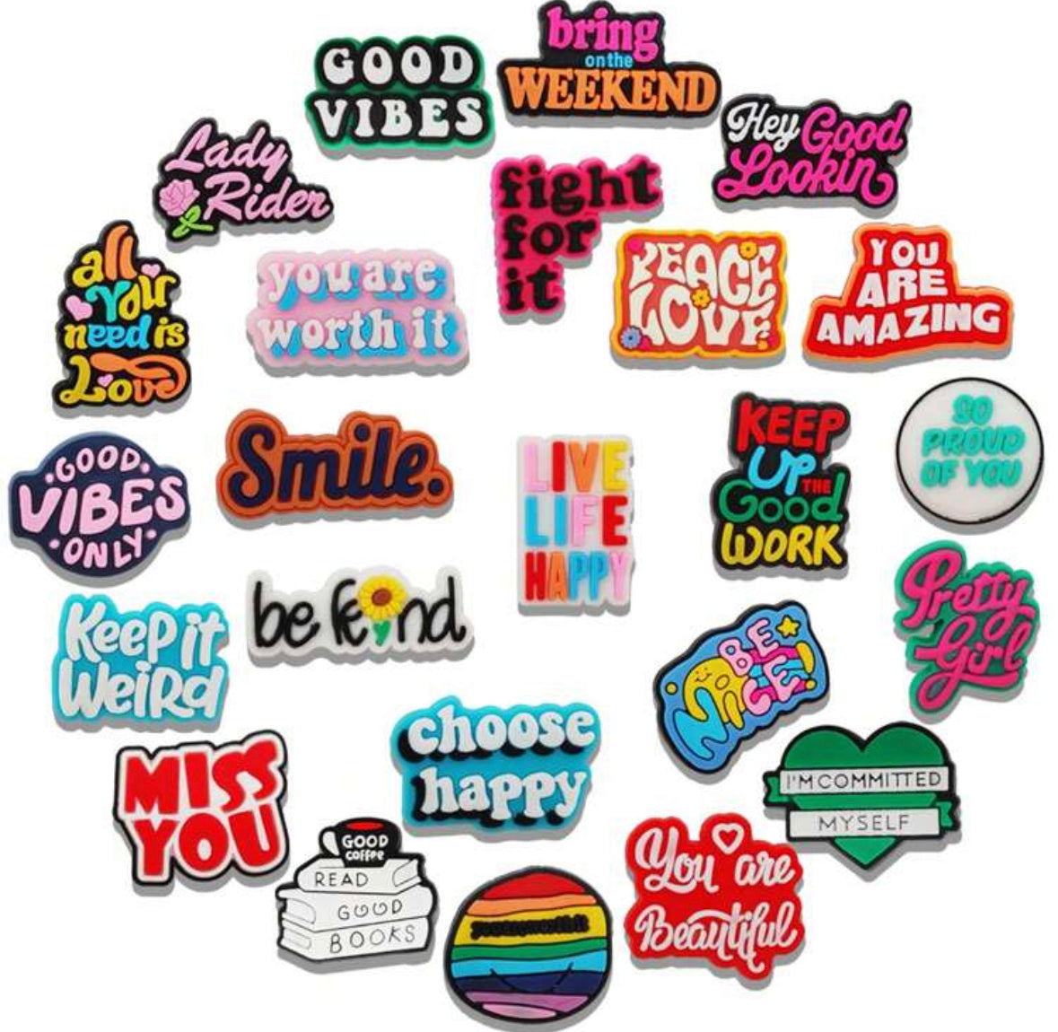 inspirational words series 24 pcs pins