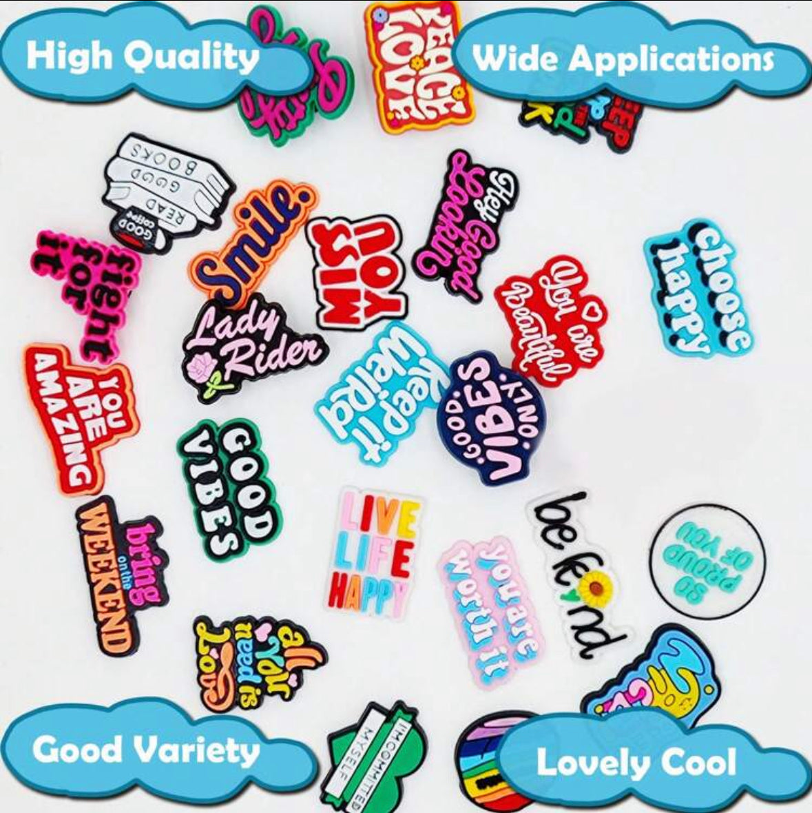 inspirational words series 24 pcs pins