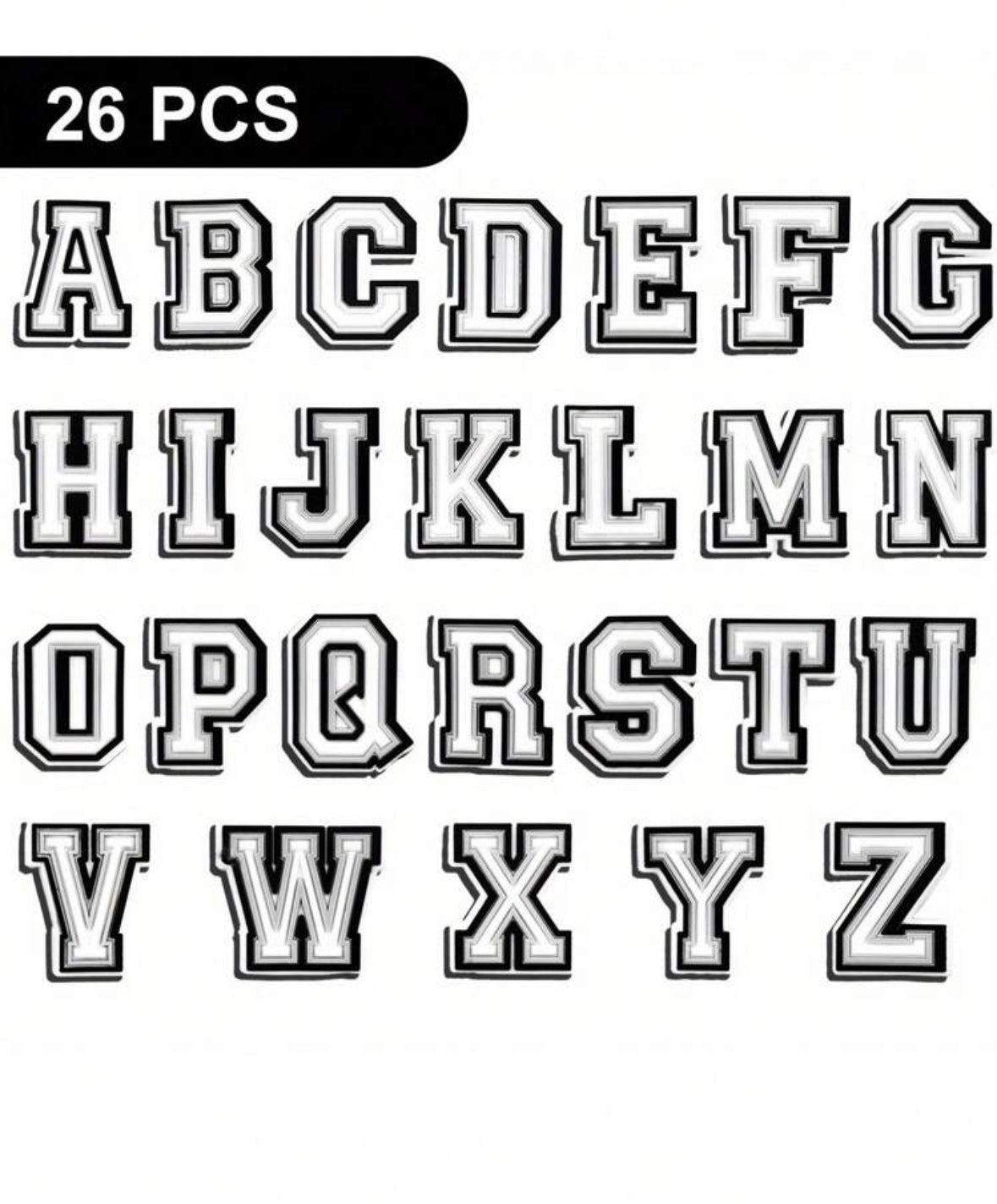 26 pcs letter series crocs pins