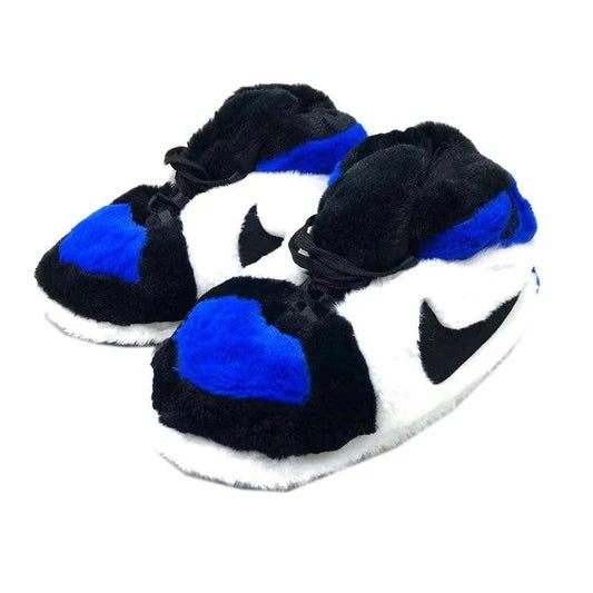 jordan blue and white slippers