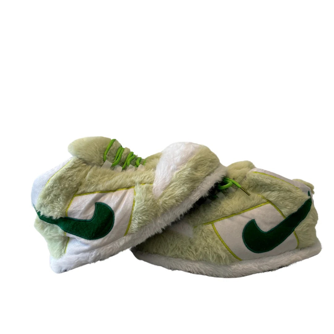 jordan light green and white slippers