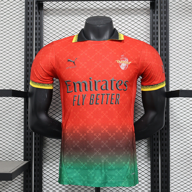 AC MILAN RED AND GREEN SPECIAL PLAYER VERSION JERSEY 2024/2025 tm