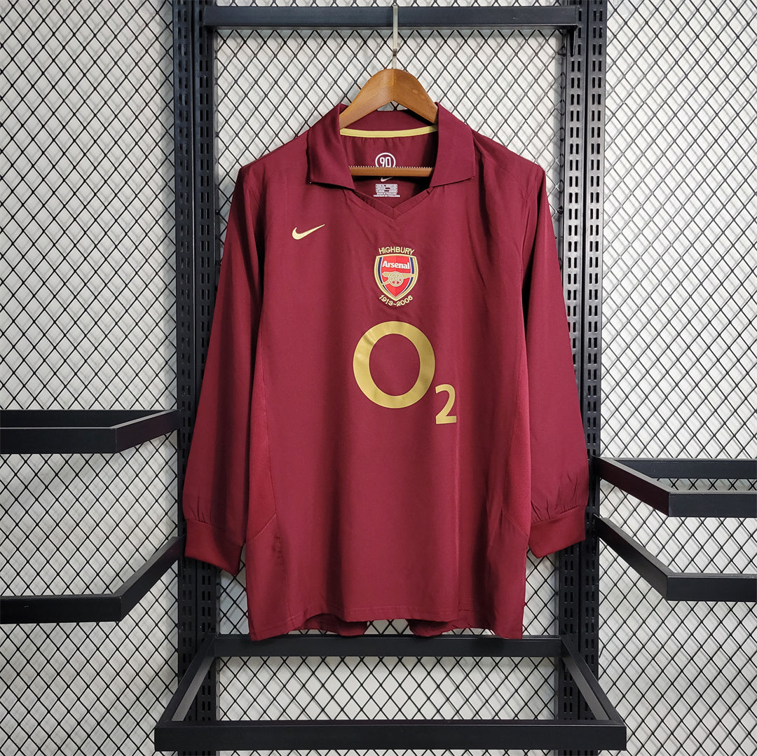 arsenal home long sleeve 2004/2005 retro tm