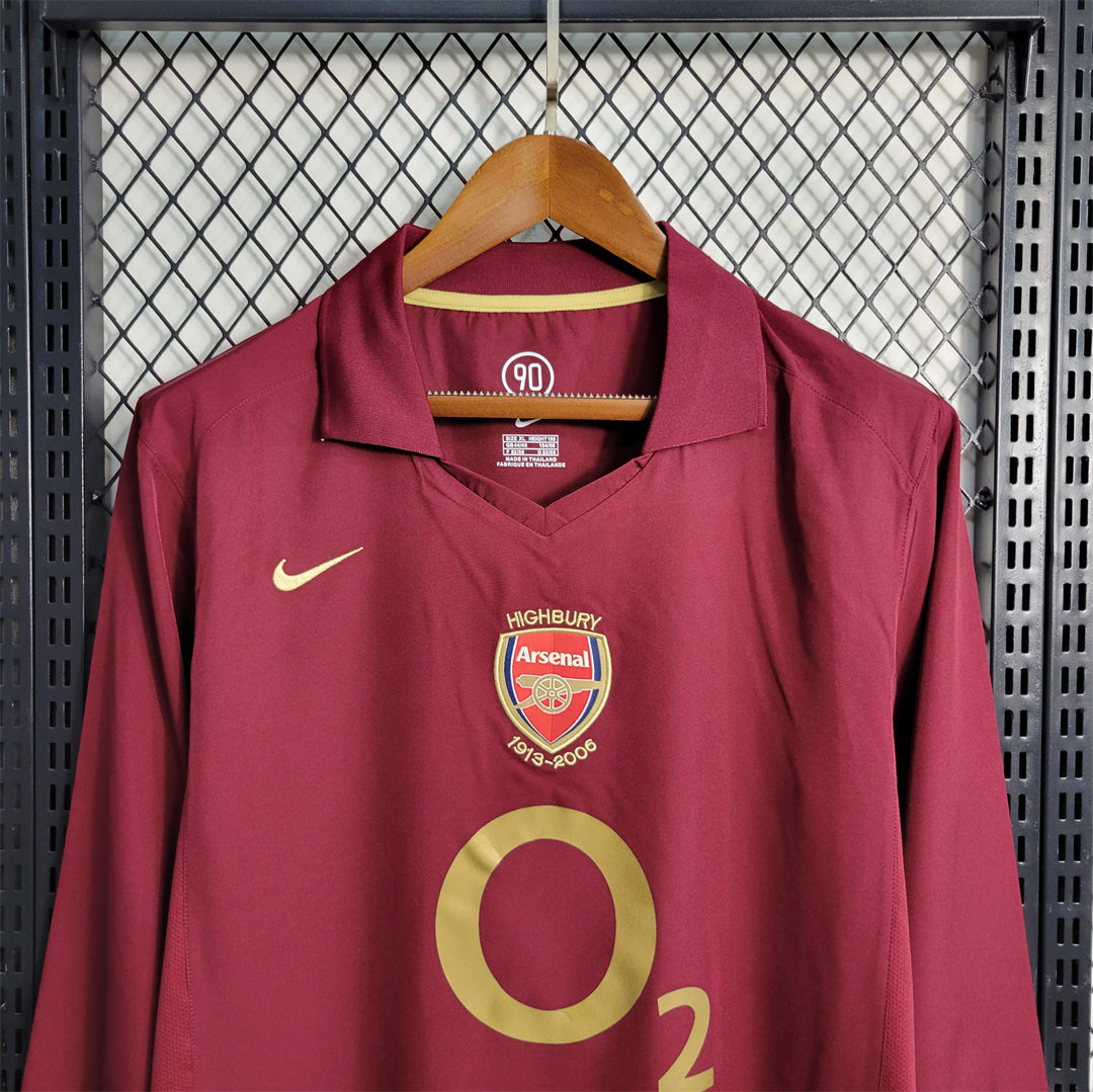 arsenal home long sleeve 2004/2005 retro tm