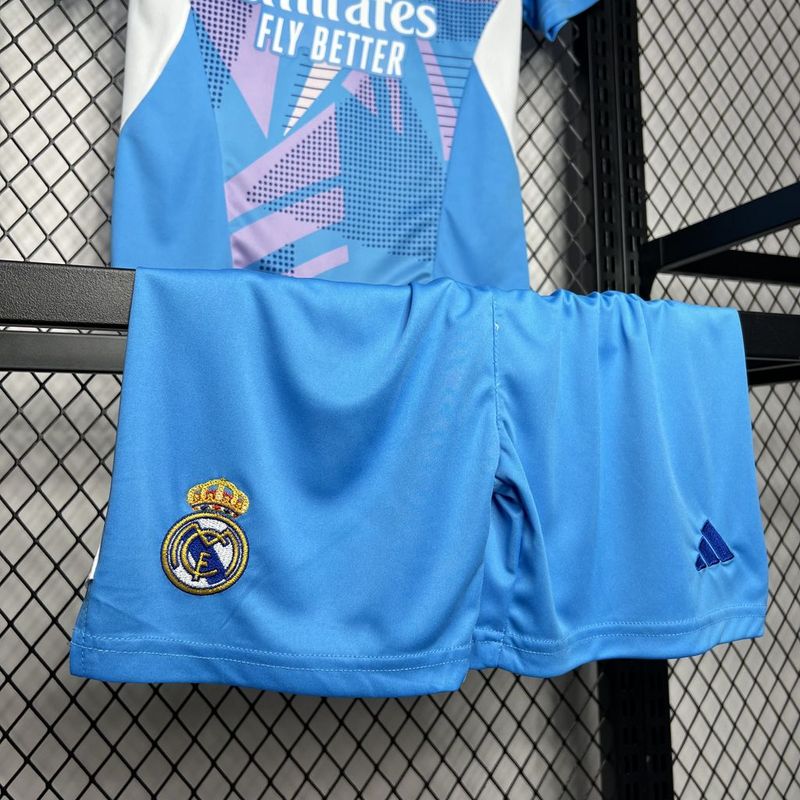24-25 REAL MADRID blue goalkeeper kid kit