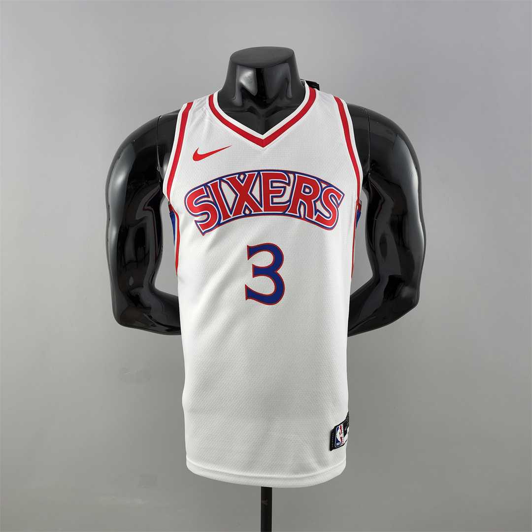 Rookie Philadelphia 76ers Iverson #3 white NBA Jersey