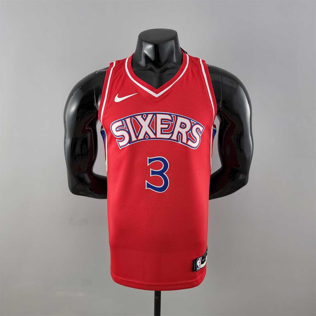 Rookie Philadelphia 76ers Iverson #3 red NBA Jersey