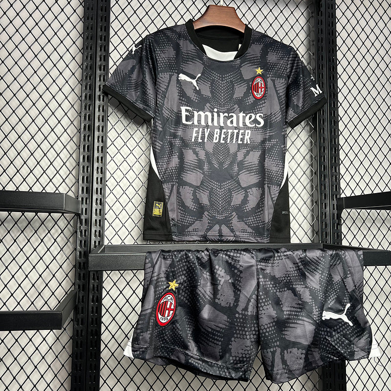 24-25 AC Milan black goalkeeper kid kit
