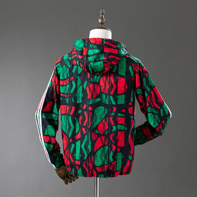 Arsenal Red & Green Print Windbreaker