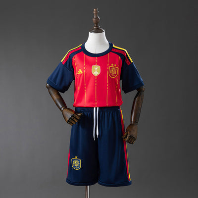 Spain 2026 Home 2-Star Champion Edition Kids Kit Jersey
