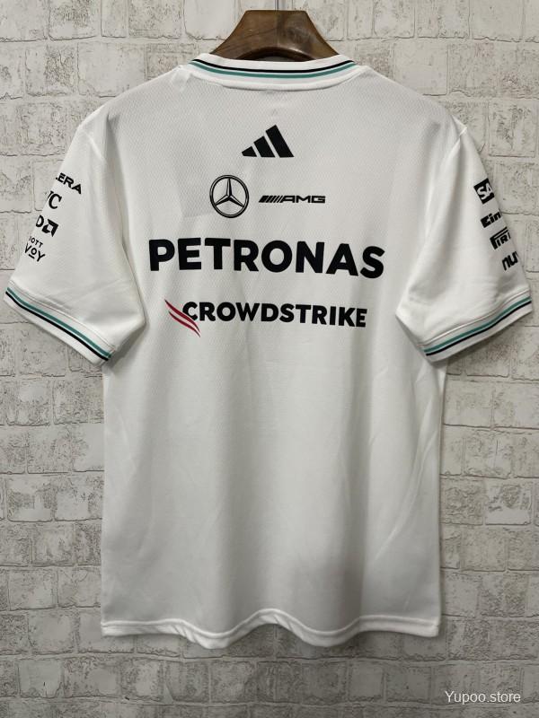 2026 F1 Mercedes-AMG Petronas F1 Team White with Teal and Black Trim Jersey