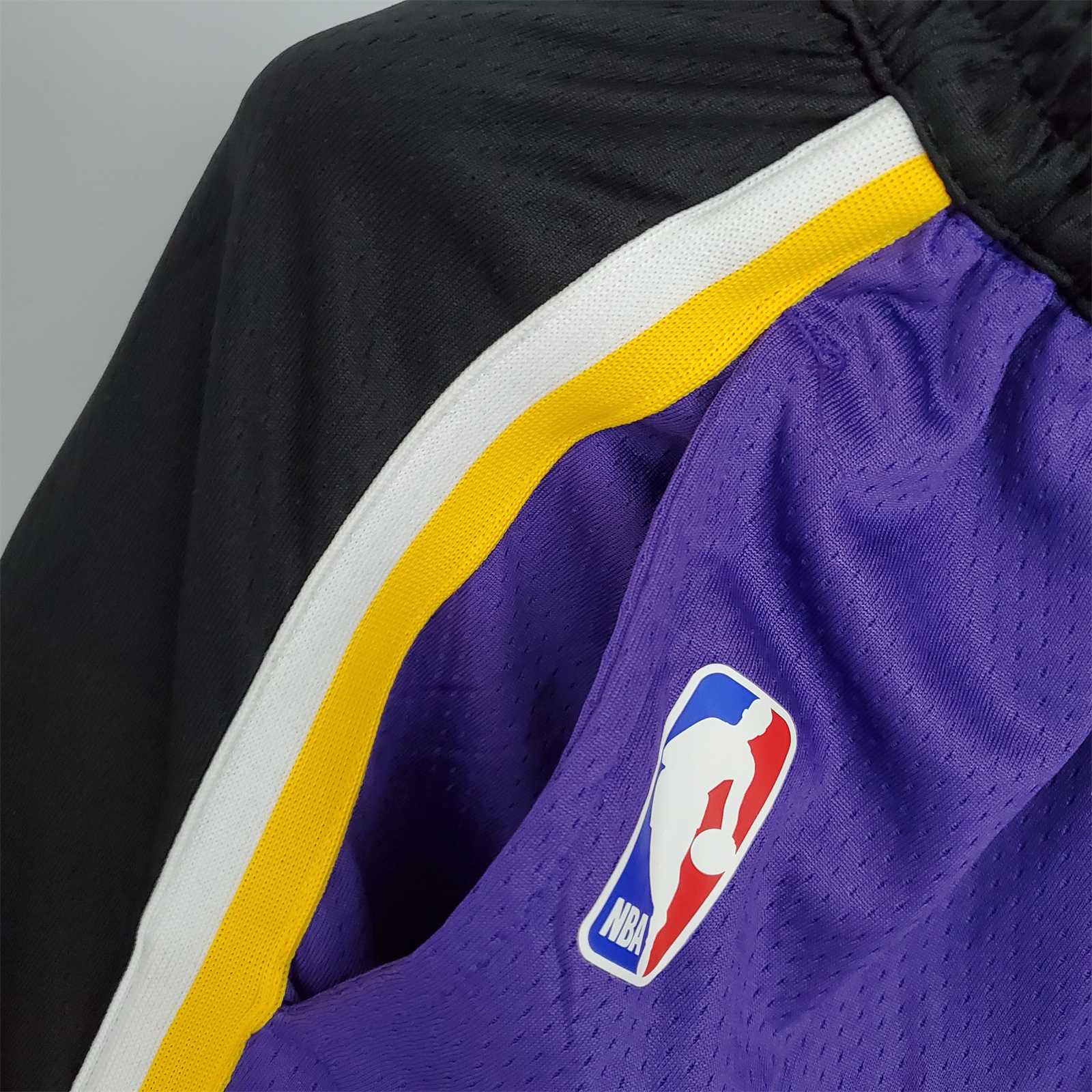 Lakers Purple Black Side NBA Shorts