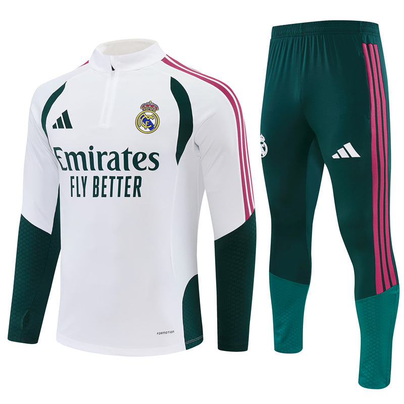 26-27 Season Real Madrid White-Green Color Football Sweater Set