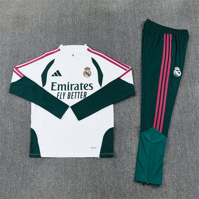 26-27 Season Real Madrid White-Green Color Football Sweater Set