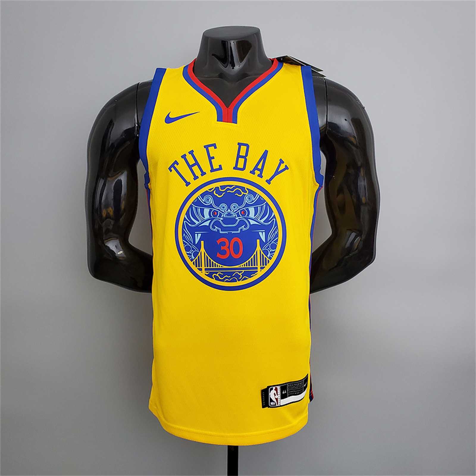 2018 Warriors#30 Chinese Dragon Robe Yellow