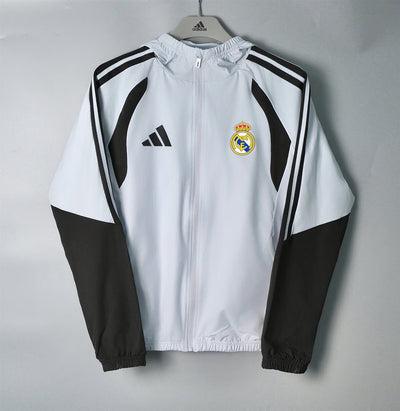 Real Madrid White & Black Windbreaker