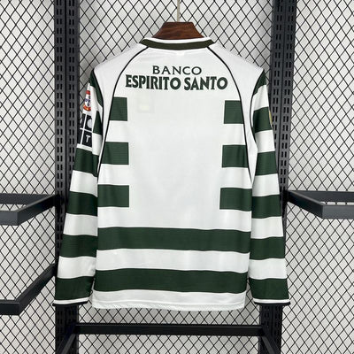 02-03 Sporting Lisbon home long sleeve retro Jersey
