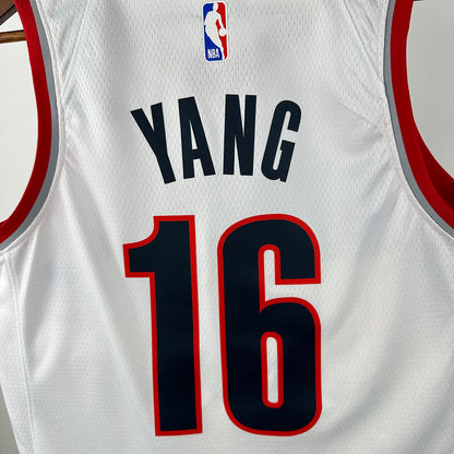 Portland Trail Blazers White No. 16 YANG