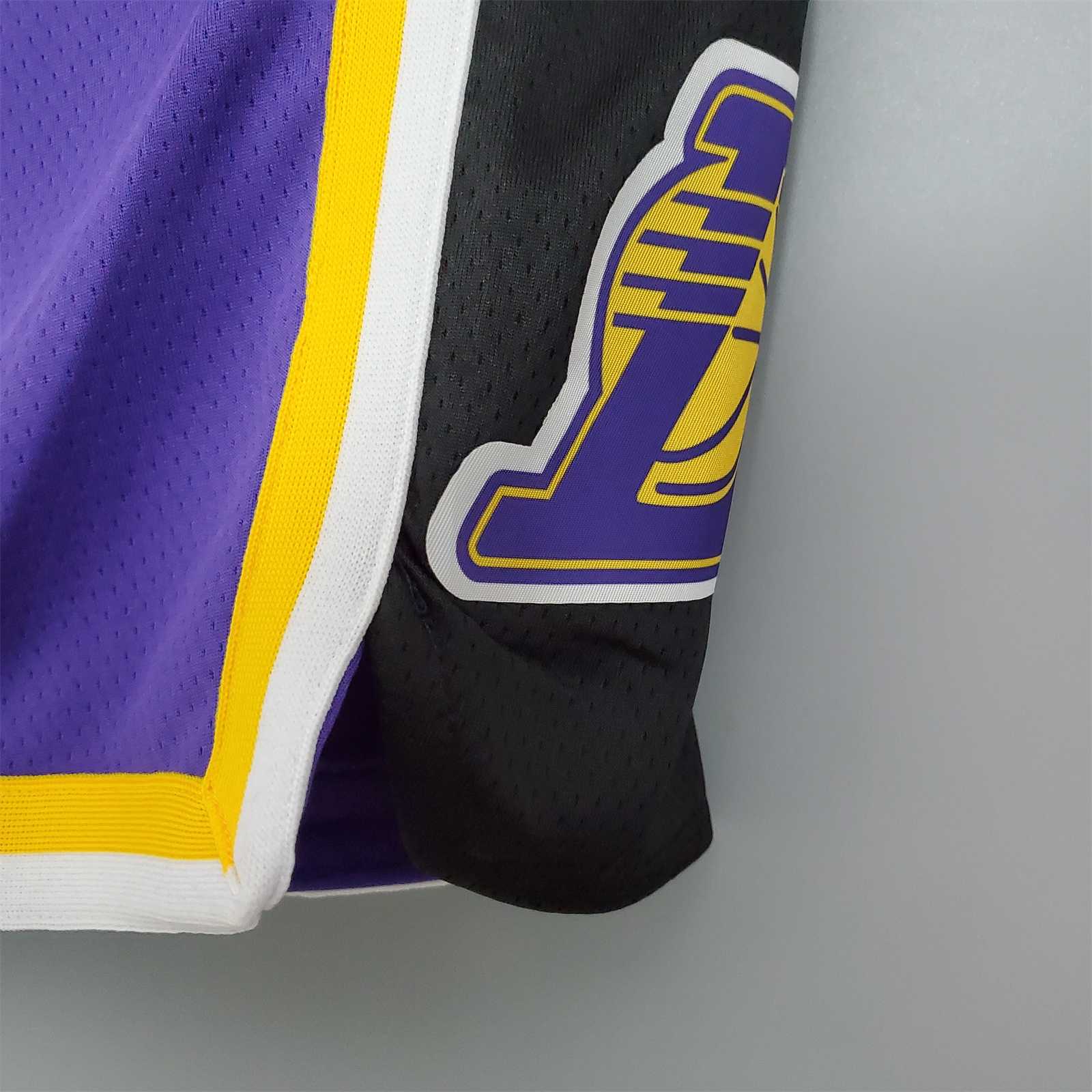 Lakers Purple Black Side NBA Shorts