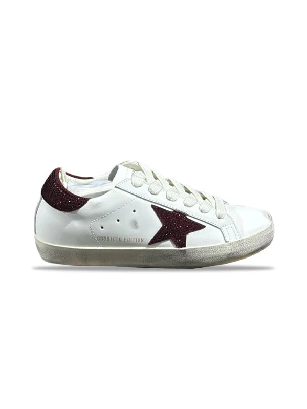 Golden goose white burgundy