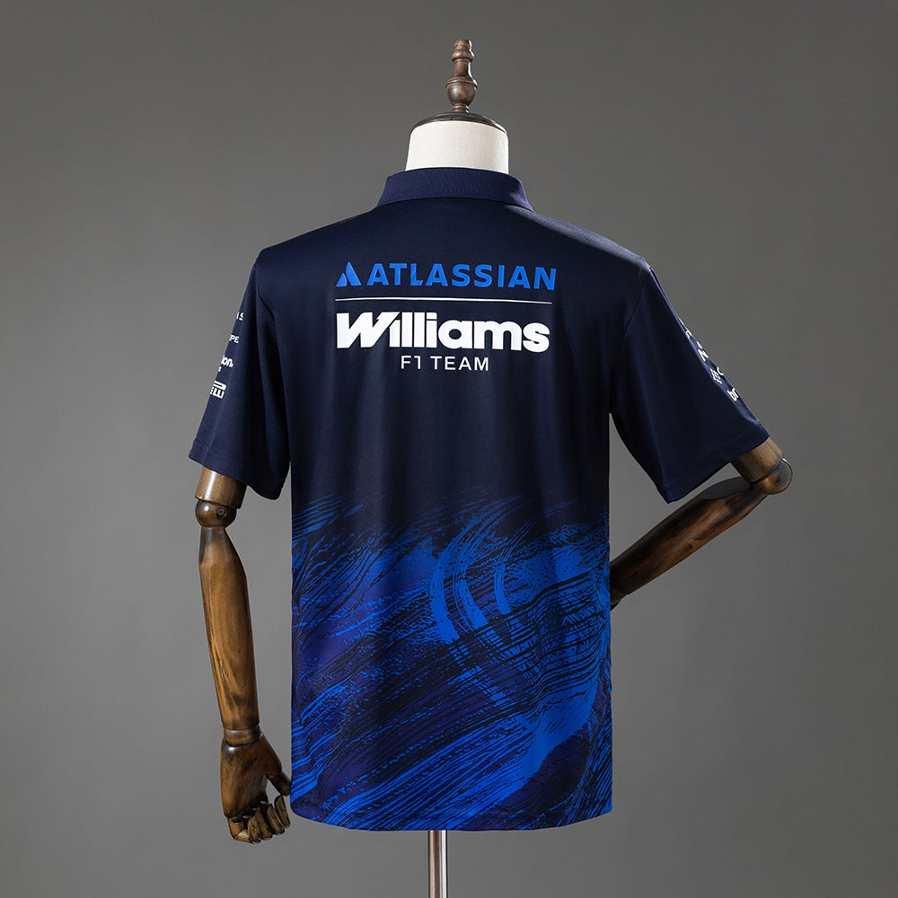New Era Atlassian Williams F1 2026 Black And Blue Polo Shirt