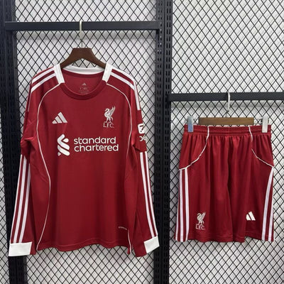 25-26 Liverpool  Home Long Sleeve Kids Set