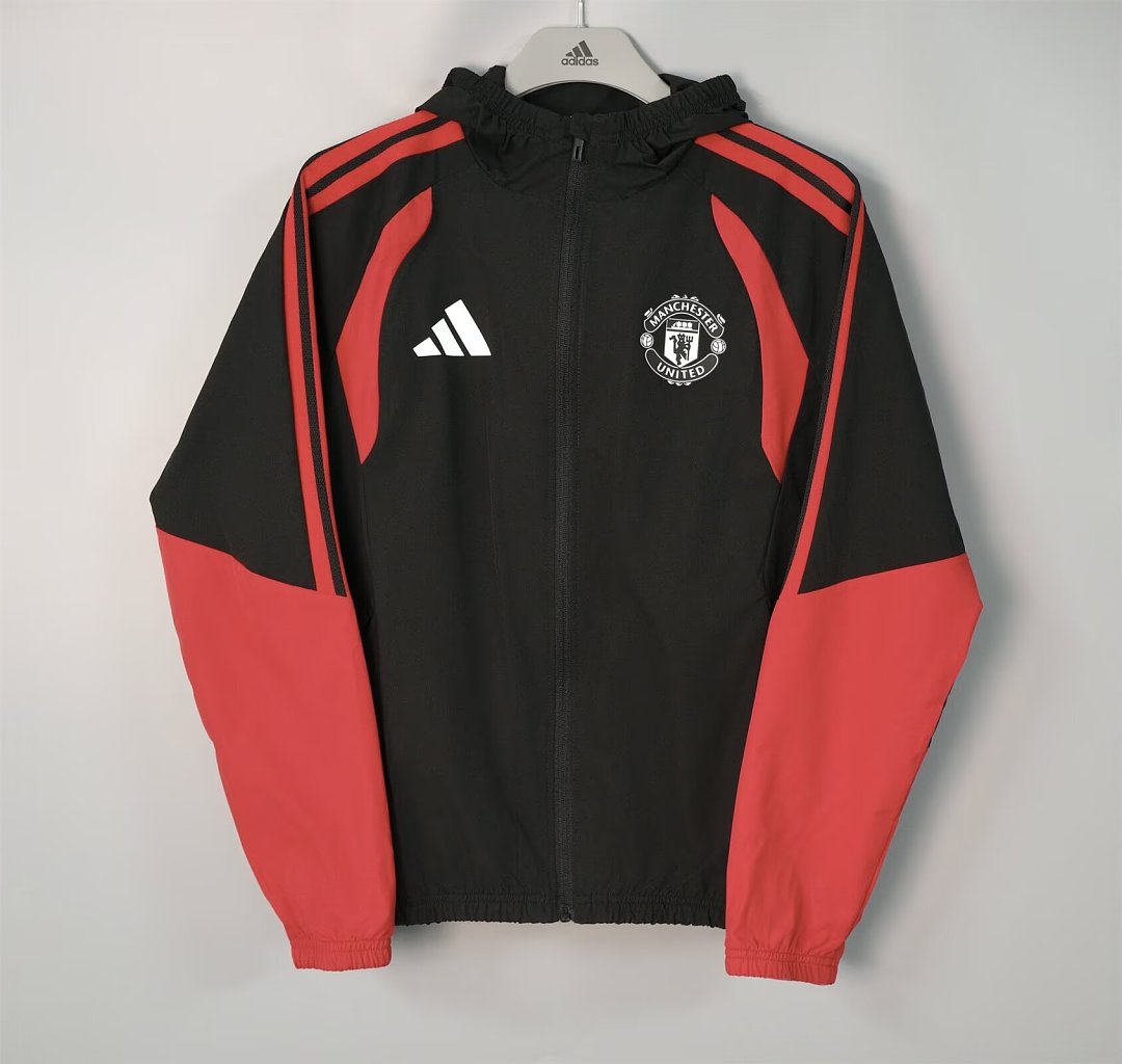 Manchester United Black & Red Windbreaker