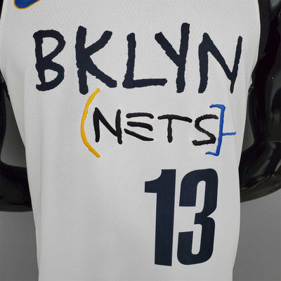 HARDEN#13 Brooklyn Nets graffiti white