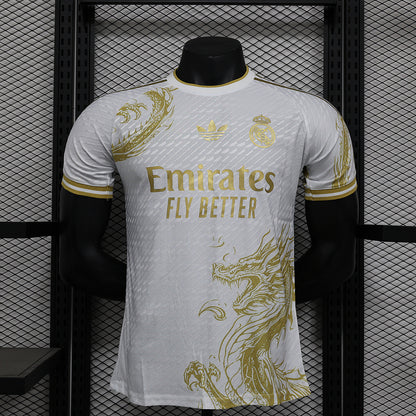 24-25 REAL MADRID white and gold dragon player version jersey tm