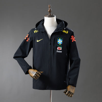 Brazil Black Hooded Jacket