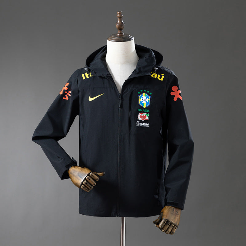 Brazil Black Hooded Jacket