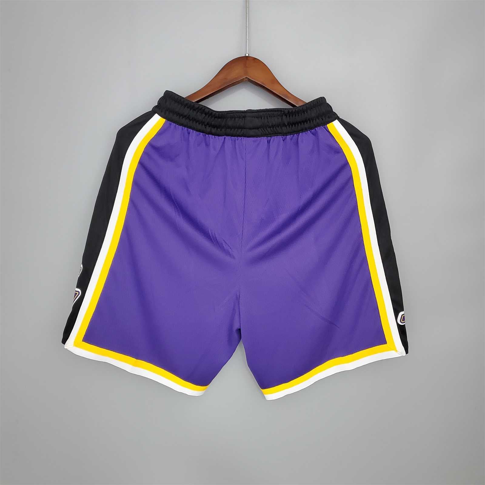 Lakers Purple Black Side NBA Shorts
