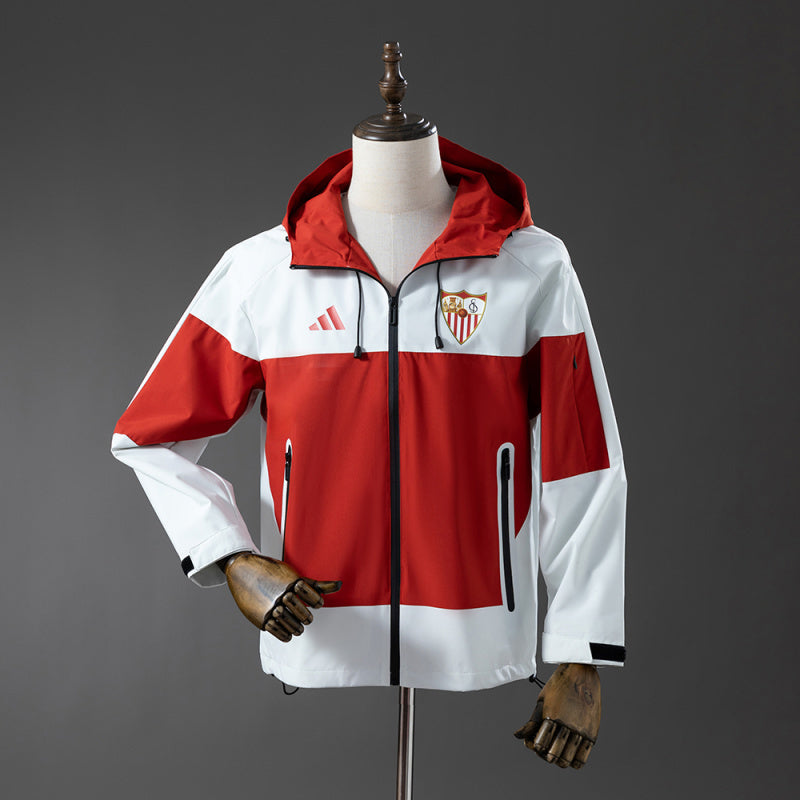 Sevilla Red & White Windbreaker
