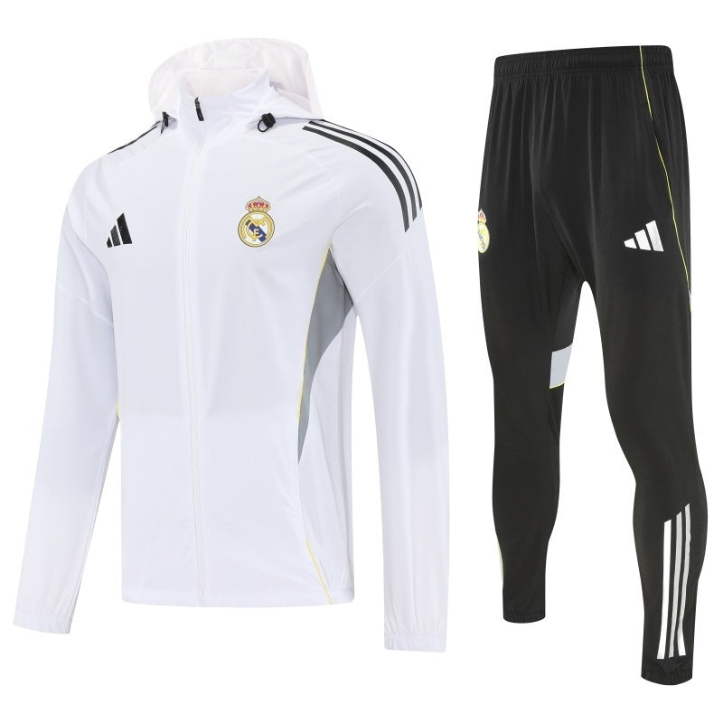 Real Madrid 2025/26 White Windbreaker suit