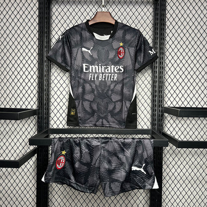 24-25 AC Milan black goalkeeper kid kit