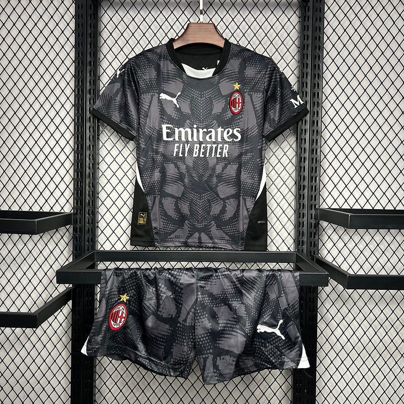 24-25 AC Milan black goalkeeper kid kit