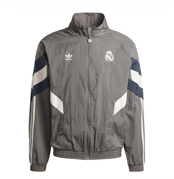 Real Madrid Grey Retro Track Jacket